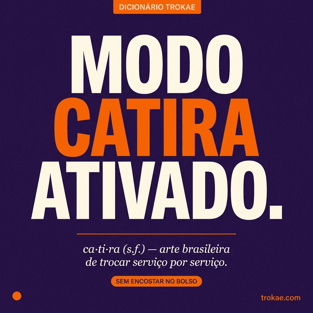 Modo permuta ativado — dicionário Trokae define permuta como a arte de trocar serviço por serviço